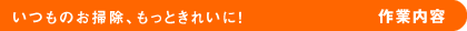 作業内容 - いつものお掃除、もっときれいに！